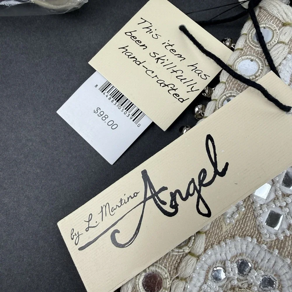 Angel By L. Martino Clutch Jeweled Crystal Sparkly Tassel Boho Moroccan Glam NEW